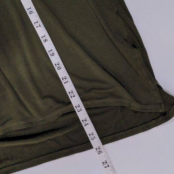 Michael Stars Long Sleeve V Neck Olive Green Tee One Size - Picture 7 of 7